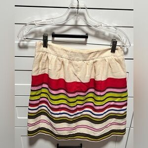 LOFT Colorful Striped Mini Skirt